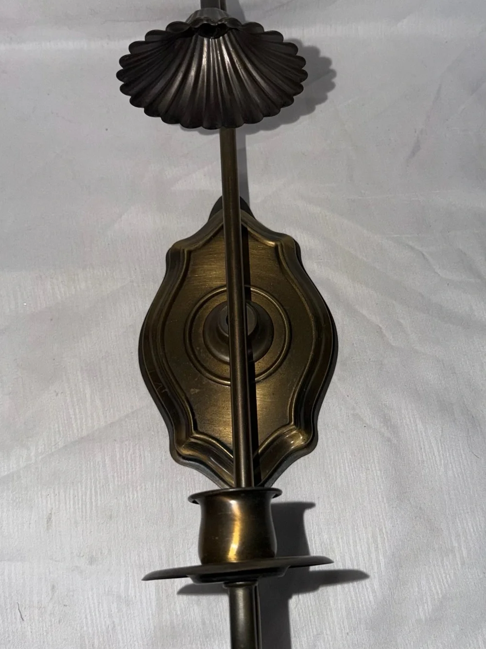 Vintage Homco Brass Single Taper Candle Wall Sconce